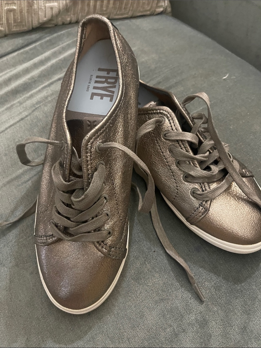 Frye Women's Shimmery Bronze Leather Lace-Up Sneakers